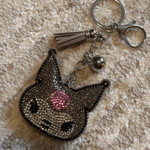 Cute Sanrio Kuromi Keychain with Rhinestones